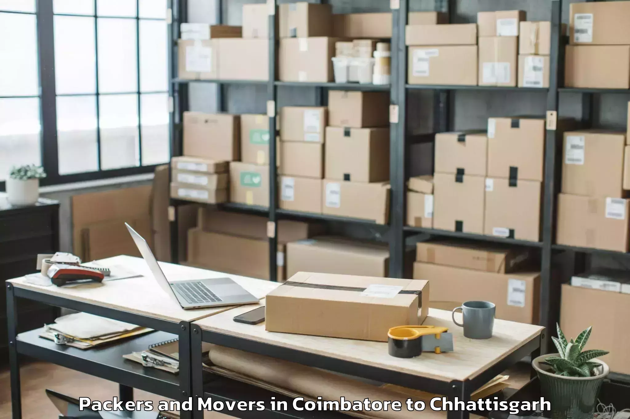 Efficient Coimbatore to Kawardha Packers And Movers